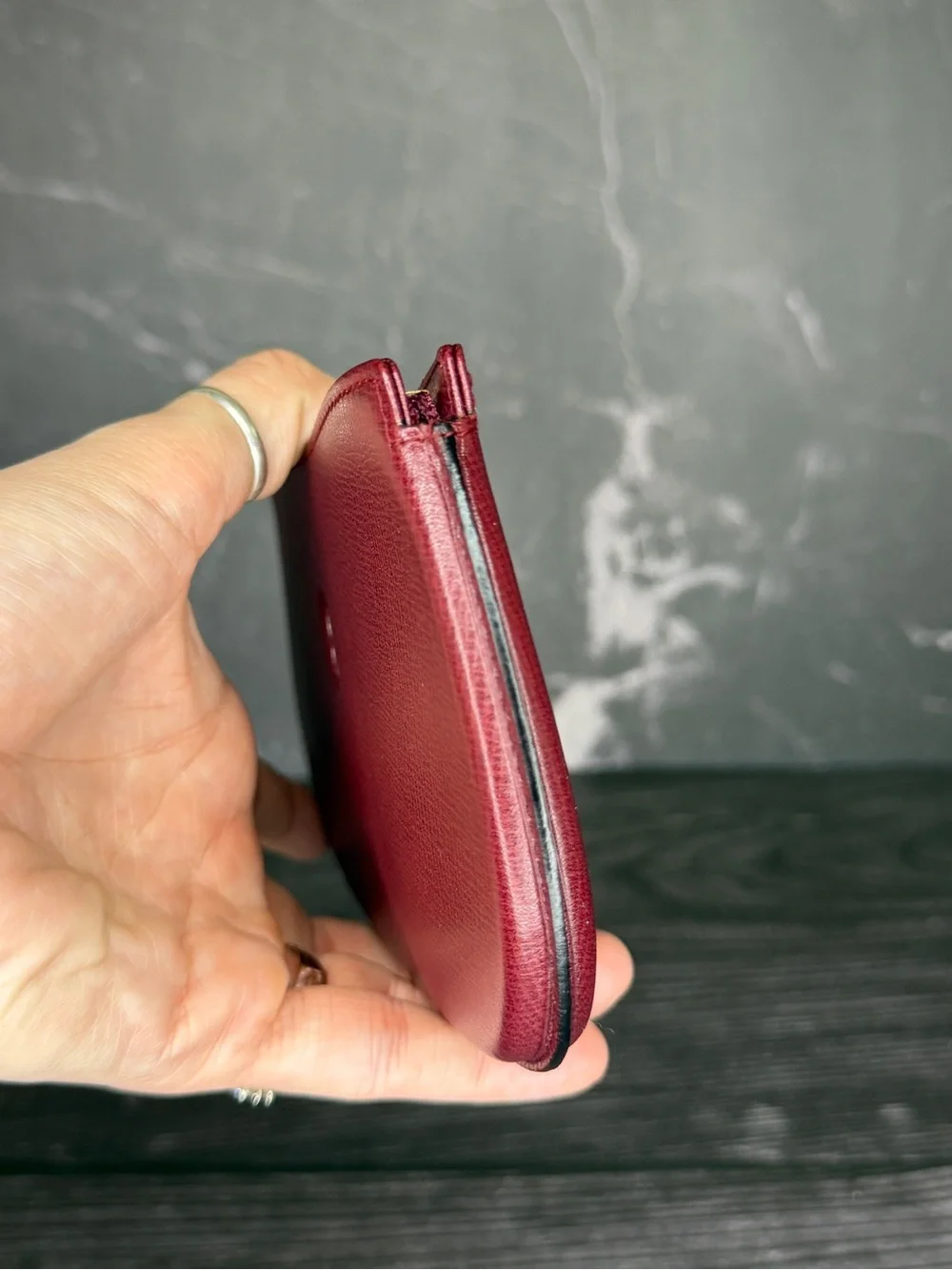 Cartier Bordeaux Leather Zip Pouch Must de Cartier Cosmetic Case Full Inclusion
